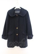 axes femme / 薔薇ボタン丸襟コート M ネイビー O-26-02-18-1078-AX-CO-OW-OS