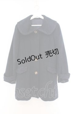 画像1: axes femme / 薔薇ボタン丸襟コート M ネイビー O-26-02-18-1078-AX-CO-OW-ZTC16