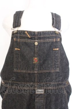 画像2: MEN'S KANEKO ISAO / くま刺繍デニムサロペット  クロ系 O-26-02-18-1010-PU-OP-IG-OS