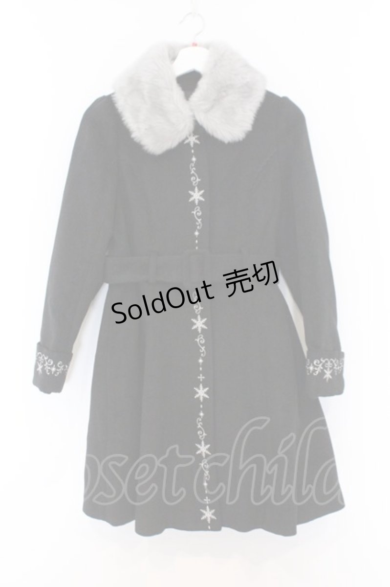 画像1: axes femme POETIQUE / 雪の結晶刺繍コート  クロ O-26-02-18-1083-AX-CO-IG-ZTC16 (1)