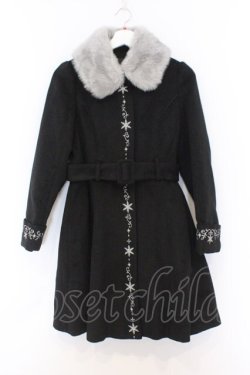 画像1: axes femme POETIQUE / 雪の結晶刺繍コート  クロ O-26-02-18-1083-AX-CO-IG-OS