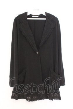 画像1: axes femme / 裾レース使いカットジャケット M クロ O-26-02-18-1088-AX-TO-OW-OS