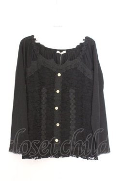 画像1: axes femme / 総レースビスチェ風プルオーバー M クロ O-26-02-18-1089-AX-TO-OW-OS