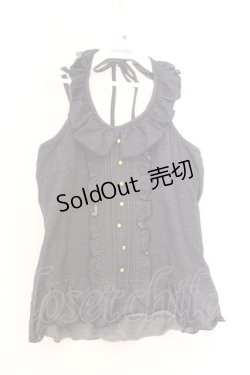 画像1: axes femme / フリルホルターキャミソール M ブルー O-26-02-18-1096-AX-TO-OW-OS