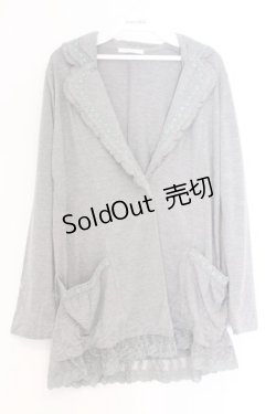 画像1: axes femme / 裾レース使いカットジャケット M グレー O-26-02-18-1098-AX-JA-OW-OS