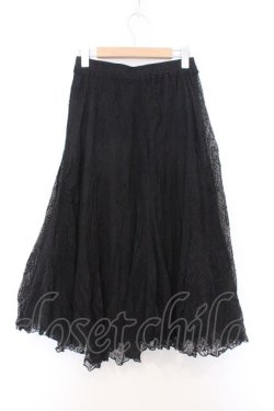 画像3: axes femme / レーシーロングスカート  クロ O-26-02-18-1012-AX-SK-IG-OS