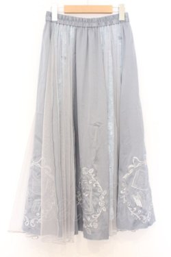 画像1: axes femme / ＜美女と野獣＞スカート  サックス O-26-02-18-1014-AX-SK-IG-OS