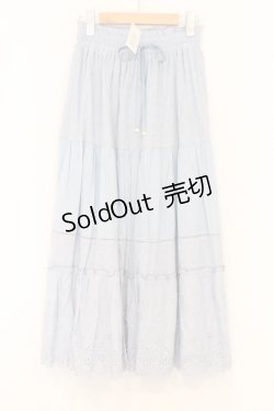 画像1: axes femme POETIQUE / コットンレースティアードスカート  サックス O-26-02-18-1015-AX-SK-IG-OS