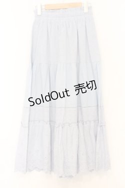 画像3: axes femme POETIQUE / コットンレースティアードスカート  サックス O-26-02-18-1015-AX-SK-IG-OS