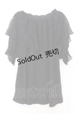 画像3: axes femme / レース襟楊柳シフォンプルオーバー  クロ O-26-02-18-1018-AX-TO-IG-OS