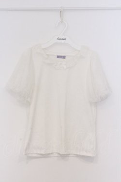 画像1: axes femme kawaii / チュールフリルカットソー  シロ O-26-02-18-1021-AX-TO-IG-OS