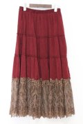 axes femme / 裾レースティアードスカート  ワイン O-26-02-18-1022-AX-OP-IG-OS
