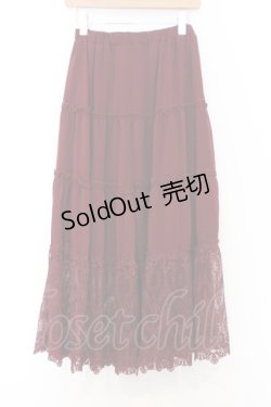 画像3: axes femme / 裾レースティアードスカート M ワイン O-26-02-18-1024-AX-SK-IG-OS