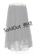 axes femme / リリー柄チュール刺繍スカート M クロ O-26-02-18-1026-AX-SK-IG-OS
