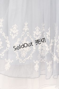 画像2: axes femme / ローズ刺繍チュールスカート  サックス O-26-02-18-1027-AX-SK-IG-OS