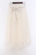 axes femme POETIQUE / シャイニーチュールレイヤードスカート  アイボリー O-26-02-18-1028-AX-SK-IG-OS