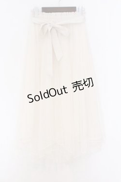 画像1: axes femme POETIQUE / シャイニーチュールレイヤードスカート  アイボリー O-26-02-18-1028-AX-SK-IG-OS