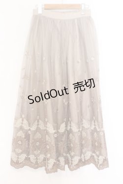 画像1: axes femme / グラデチュール刺繍スカート  キャメル O-26-02-18-1029-AX-SK-IG-OS