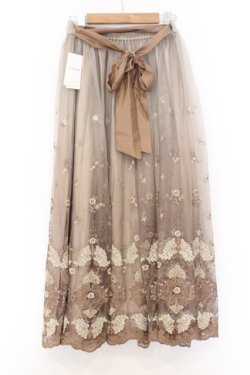 画像3: axes femme / グラデチュール刺繍スカート  キャメル O-26-02-18-1029-AX-SK-IG-OS