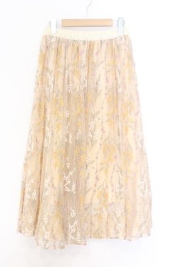 画像1: axes femme / 刺繍チュールスカート  ベージュ系 O-26-02-18-1030-AX-SK-IG-OS
