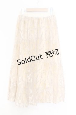 画像1: axes femme / 刺繍チュールスカート  ベージュ系 O-26-02-18-1030-AX-SK-IG-OS