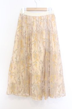 画像3: axes femme / 刺繍チュールスカート  ベージュ系 O-26-02-18-1030-AX-SK-IG-OS