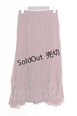 画像1: axes femme / レーシーロングスカート  ワイン O-26-02-18-1032-AX-SK-IG-OS