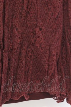 画像2: axes femme / レーシーロングスカート  ワイン O-26-02-18-1032-AX-SK-IG-OS