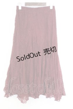 画像3: axes femme / レーシーロングスカート  ワイン O-26-02-18-1032-AX-SK-IG-OS