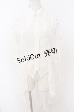 画像1: BPN / フィッシュテールベルテッドブラウス M ホワイト O-26-02-18-008-GO-BL-IG-OS