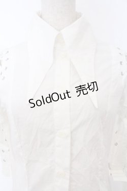 画像2: BPN / フィッシュテールベルテッドブラウス M ホワイト O-26-02-18-008-GO-BL-IG-OS