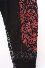 画像4: HANGRY&ANGRY / コミック風プリント継ぎ接ぎパンツ  ブラック×レッド×グレー O-26-02-18-011-HN-PA-IG-OS (4)