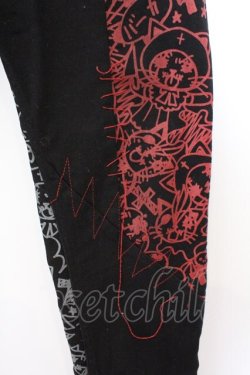 画像4: HANGRY&ANGRY / コミック風プリント継ぎ接ぎパンツ  ブラック×レッド×グレー O-26-02-18-011-HN-PA-IG-OS