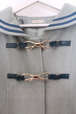 画像2: axes femme POETIQUE / リボンビットセーラーコート  グリーン O-26-02-18-015-AX-CO-IG-OS