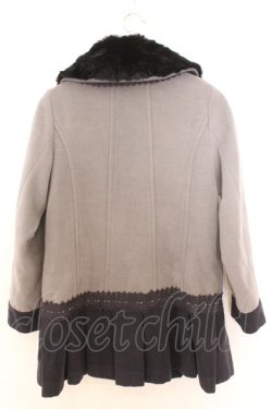 画像3: axes femme / プリーツデザインコート M グレー×ネイビー O-26-02-18-017-AX-CO-IG-OS