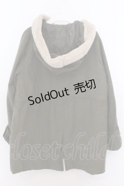 画像4: axes femme / フード付ミドル丈モッズコート M カーキグリーン O-26-02-18-019-AX-CO-OW-ZT0220D