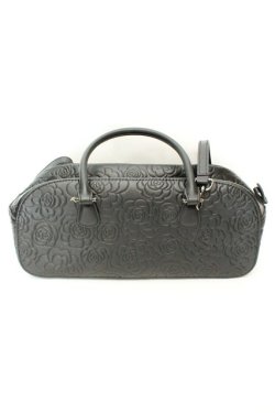 画像1: INGEBORG / カメリア柄型押し２ＷＡＹボストンバッグ  クロ O-26-02-19-038-LO-BG-IG-OS