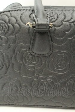 画像2: INGEBORG / カメリア柄型押し２ＷＡＹボストンバッグ  クロ O-26-02-19-038-LO-BG-IG-OS