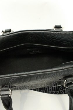 画像4: INGEBORG / カメリア柄型押し２ＷＡＹボストンバッグ  クロ O-26-02-19-038-LO-BG-IG-OS