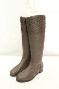 INGEBORG / カメリアくり抜きロングブーツ 22.5cm ブラウン O-26-02-19-051-LO-ZA-IG-OS