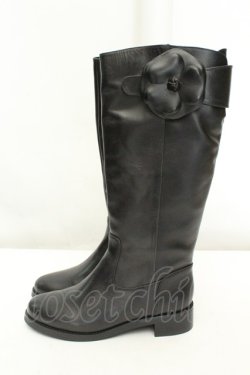 画像3: INGEBORG / カメリアコサージュベルテッドブーツ 22.5cm クロ O-26-02-19-052-LO-SH-IG-OS