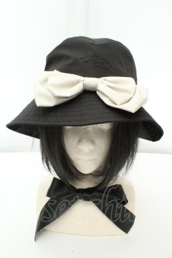画像1: m petit by misako / サンリオコラボリボンバケットハット 57.5cm クロ O-26-02-19-061-LO-AC-OW-OS