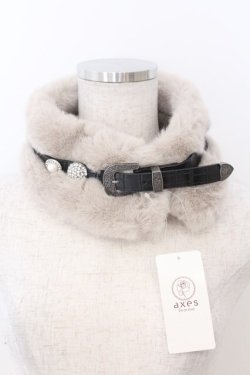 画像1: axes femme / ベルトファーティペット  ベージュ O-26-02-19-1001-AX-ZA-IG-OS