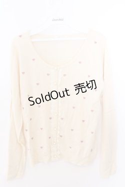 画像1: axes femme / ハート刺繍カーデ M キナリ O-26-02-19-1004-AX-TO-OW-OS