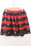 Candy Stripper / ピザ＆ドッグボーダースカート 2 チャコールグレー×レッド O-26-02-19-1035-PU-SK-OW-OS