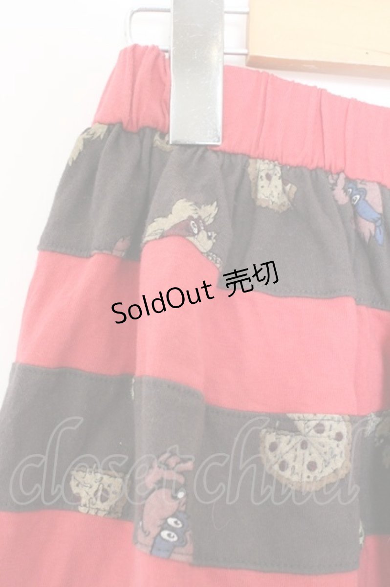 画像2: Candy Stripper / ピザ＆ドッグボーダースカート 2 チャコールグレー×レッド O-26-02-19-1035-PU-SK-OW-ZT402 (2)