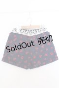 Candy Stripper / ペペ刺繍レイヤード風ショートパンツ S ネイビー×レッド O-26-02-19-1037-PU-PA-OW-OS