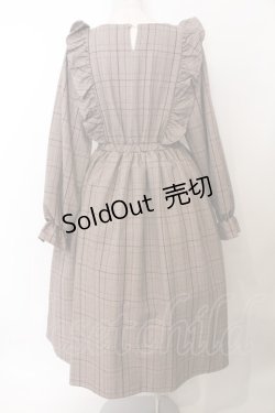 画像2: m petit by misako / CHKフリルOPナガ ワンピース S ブラウン O-26-02-19-1041-LO-OP-OW-OS