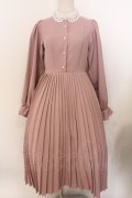 m petit by misako / AM*レースエリプリーツワンピース S ピンク O-26-02-19-1047-LO-OP-OW-OS