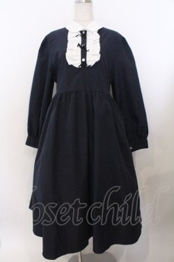 画像1: virally / 星名桜子/クラシックリボンワンピース L ネイビー O-26-02-19-1052-PU-OP-OW-OS